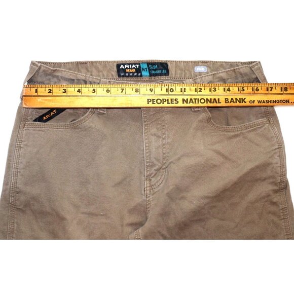 Ariat Rebar Slim Straight Leg Work Pants 34x34 Khaki Durable Outdoor - Picture 9 of 9